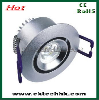 High power LED dimmable downlight 1*1W/1*3W