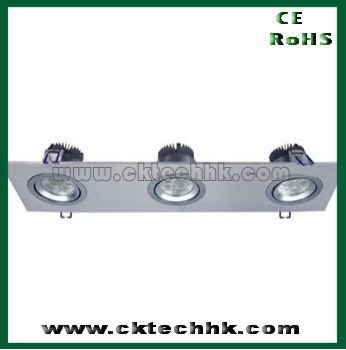 High power LED dimmable downlight 3*1W/3*3W