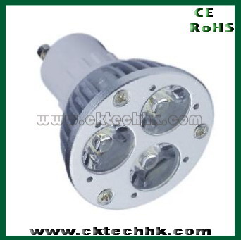 High power LED light bulb 3x1W, GU10, MR16, E27